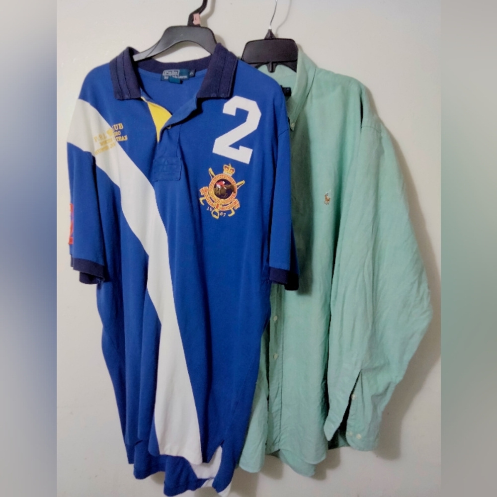 Polo Ralph Lauren Equestrian polo shirt XL & Ralph Lauren shirt sz 17.5x36